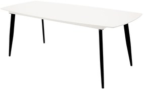 Τραπέζι Dallas 131, Άσπρο, Μαύρο, 75x100x240cm, Ινοσανίδες μέσης πυκνότητας, Μέταλλο | Epipla1.gr