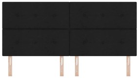 vidaXL LED Κεφαλάρι με φώτα λωρίδας LED Μαύρο 200 cm ύφασμα