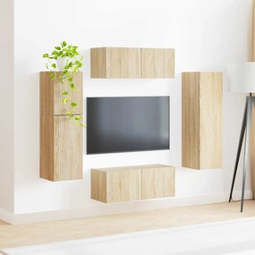 vidaXL Σετ επίπλου τηλεόρασης 4 pcs Δρύς Sonoma Επεξεργασμένο ξύλο