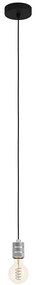 Φωτιστικό Οροφής Yorth 43802 Φ5x150cm 1xΕ27 40W Silver-Black Eglo Steel