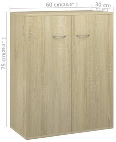 vidaXL Ντουλάπι Sonoma Δρυς 60 x 30 x 75 εκ. από Επεξ. Ξύλο