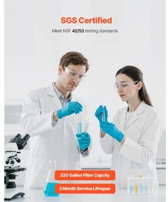 VEVOR Faucet Mount Water Filters Sink Water Purifier for Kitchen Gray Vertical