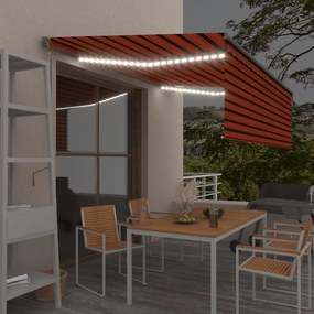 vidaXL Ηλεκτρική τέντα με LED και αισθητήρα 4,5 x 3 m