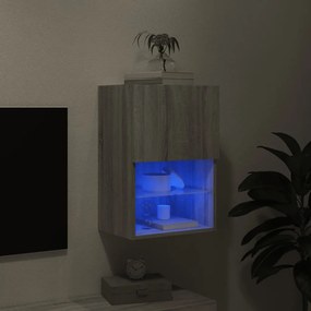 vidaXL Έπιπλο Τηλεόρασης με LED Γκρι Sonoma 40,5x30x60 εκ.