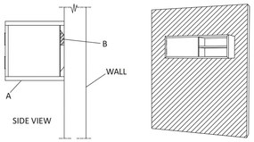 Έπιπλο Τηλεόρασης Επιτοίχιο 180 x 30 x 30 από Μασίφ Ξύλο Teak - Καφέ