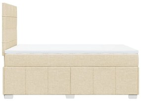 Κρεβάτι Boxspring με Στρώμα Κρεμ 120x200 εκ. Υφασμάτινο - Κρεμ