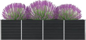 vidaXL Ζαρντινιέρα Ψηλή Ανθρακί 320x40x77 εκ. Γαλβανισμένος Χάλυβας