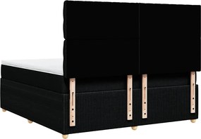 vidaXL Κρεβάτι Boxspring με Στρώμα Μαύρο 180x200 εκ. Υφασμάτινο