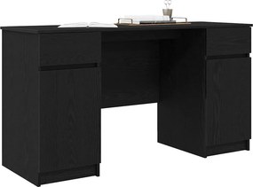 vidaXL Γραφείο Μαύρη δρυς Επεξεργασμένο ξύλο 140 x 49 x 76 εκ.