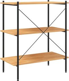 vidaXL Ράφια 3 Επιπέδων Μαύρο και Δρυς 80x40x92 εκ.