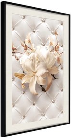 Αφίσα - Lilies on Leather Upholstery - 20x30 - Μαύρο - Με πασπαρτού