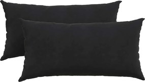 vidaXL Μαξιλάρι Καναπέ 2 τμχ. Βελούδο Μαύρο 80 x 40 cm