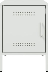 vidaXL Κομοδίνο Λευκό 36x39x50,5 εκ. από Χάλυβα