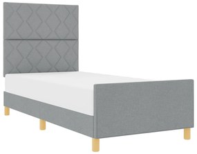 vidaXL Κρεβάτι σε Φωτεινό Γκρι 90x190 εκ. από Ύφασμα