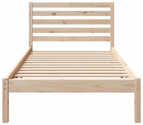 vidaXL Σκελετός Κρεβατιού Καφέ 90 x 200 cm Μασίφ ξύλο πεύκου