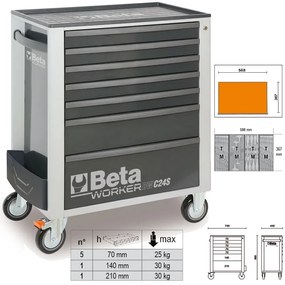 Τρόλεϊ WORKER 240 εργαλεία ΓΚΡΙ LAMB024006222