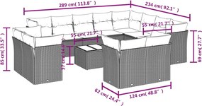 vidaXL Σετ Καναπέ Κήπου 13τεμ Μπεζ Συνθ. Ρατάν με Μαξιλάρια