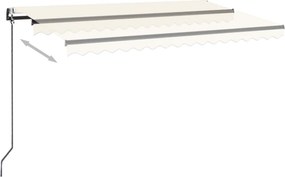 vidaXL Τέντα Συρόμενη Αυτόματη Κρεμ 450 x 350 εκ.