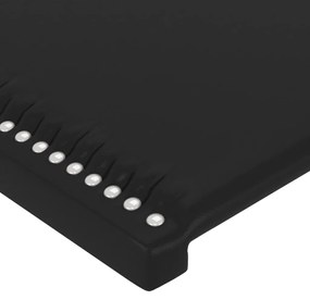 vidaXL Κεφαλάρι Κρεβατιού LED Μαύρο 103x16x118/128 εκ. Συνθετ. Δέρμα