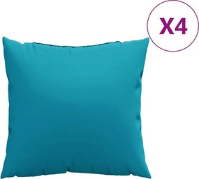 vidaXL Μαξιλάρια Καναπέ 4 τεμ. Μπλε 60x60 εκ. Υφασμάτινα