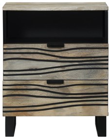 vidaXL Κομοδίνα με συρτάρι Λευκό και Μαύρο 50 x 33 x 60 εκ