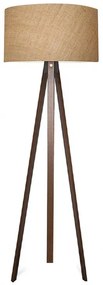 Megapap Φωτιστικό Δαπέδου Rosling Mdf/Ύφασμα Pvc Καρυδί/Φυσικό 38x38x140εκ.