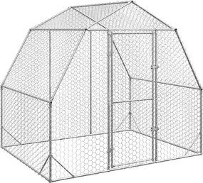 vidaXL Chicken Run 2,5x2x2,25 m Γαλβανισμένος χάλυβας