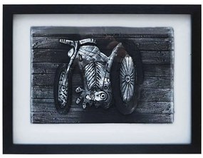 Κάδρο Μοτοσικλέτα 15-00-18213 40x30cm Black-White Marhome Horizontal Wood, Glass