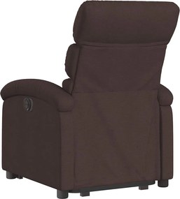 vidaXL Πολυθρόνα Ανακλινόμενη με Ανύψωση Σκούρο Καφέ Υφασμάτινη