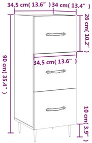 ΝΤΟΥΛΑΠΙ ΓΚΡΙ SONOMA 34,5X34X90 ΕΚ. ΑΠΟ ΕΠΕΞΕΡΓΑΣΜΕΝΟ ΞΥΛΟ 828586