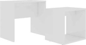 vidaXL Σετ Τραπεζάκια Σαλονιού Λευκά 48 x 30 x 45 εκ. από Επεξ. Ξύλο