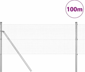 vidaXL Στύλος Περιφράξεων Ασημί 100 x 0,4 μ (12 x 12 χλστ πλέγμα)