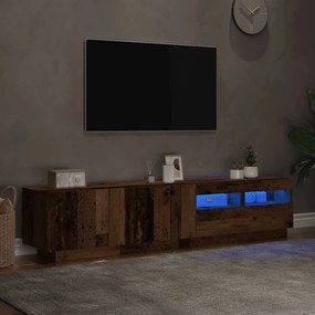 Έπιπλο Τηλεόρασης LED Όψη Παλαιού Ξύλου 180x35x40 εκ.Επεξ. Ξύλο - Καφέ