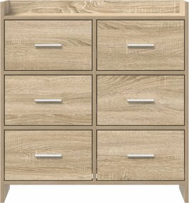 vidaXL Πλαϊνό γραφείο Sonoma Δρυς 75 x 33 x 80 εκ Επεξεργασμένο Ξύλο