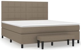 vidaXL Κρεβάτι Boxspring με Στρώμα Taupe 180x200 εκ. Υφασμάτινο