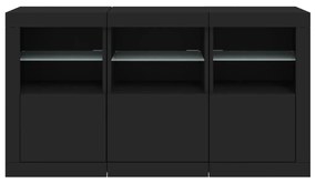 vidaXL Μπουφές με LED Μαύρος 123 x 37 x 67 εκ.