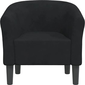 vidaXL Πολυθρόνα Μπάρελ Μαύρη Βελούδινη