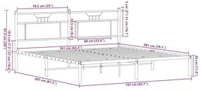 Πλαίσιο κρεβατιού χωρίς στρώμα 160x200 εκ. Επεξεργασμένο Ξύλο - Καφέ