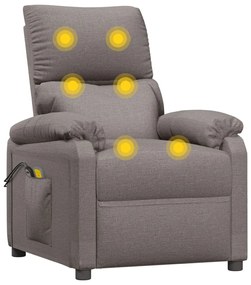 vidaXL Πολυθρόνα Μασάζ Ηλεκτρική Taupe Υφασμάτινη