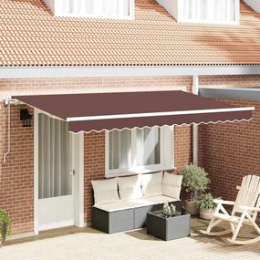 vidaXL Αναδιπλούμενη τέντα Καφέ 400 x 200 cm ύφασμα