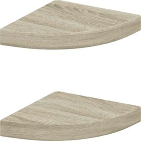 vidaXL Ράφια Τοίχου 2 τεμ. Χρώμα Δρυός 25x25x3,8 εκ. από MDF