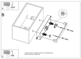 Sollux Φωτιστικό τοίχου Quad 2,αλουμίνιο,2xG9/40w