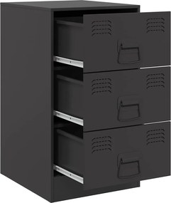 vidaXL Κομοδίνο Μαύρο 34,5x39x62 εκ. από Χάλυβα