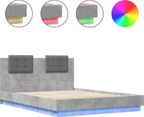 vidaXL Πλαίσιο Κρεβατιού με Κεφαλάρι και LED 150 x 200 εκ.