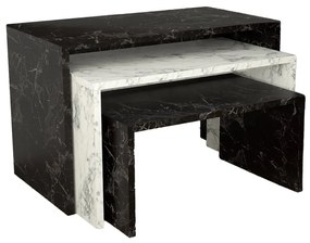 Τραπεζάκια σαλονιού Mabole  3 τεμ σε εφέ μαρμάρου 65x35x45εκ