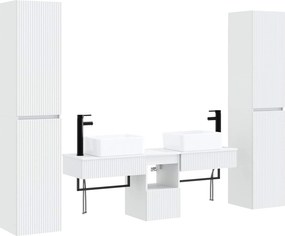 vidaXL Σετ Επίπλων Μπάνιου 5 τμχ. Λευκό 33 x 34,5 x 160 εκ