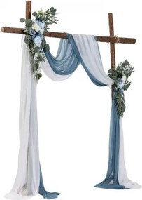 VEVOR Artificial Wedding Arch Flowers Kit Blue With 2 Pcs Flowers 2 Pcs Drapes