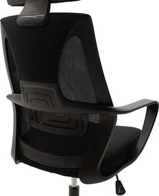 Καρέκλα γραφείου διευθυντή Dolphin pakoworld με ύφασμα mesh χρώμα μαύρο