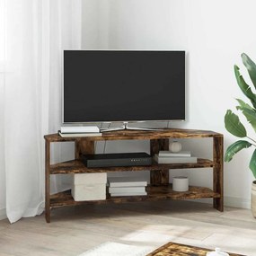 vidaXL ΓωνιακήΒάσηΤηλεόρασης Καπνιστό Δρύς 102x40,5x45εκ