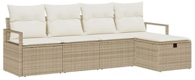 vidaXL Σετ Καναπέ Κήπου 5 pcs μπεζ και κρεμ 230 x 117 x 85 εκ.